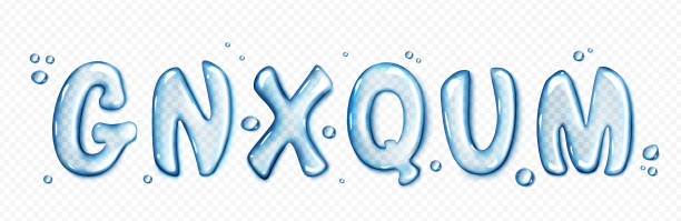istock Water font letters png isolated on transparent 1485967672