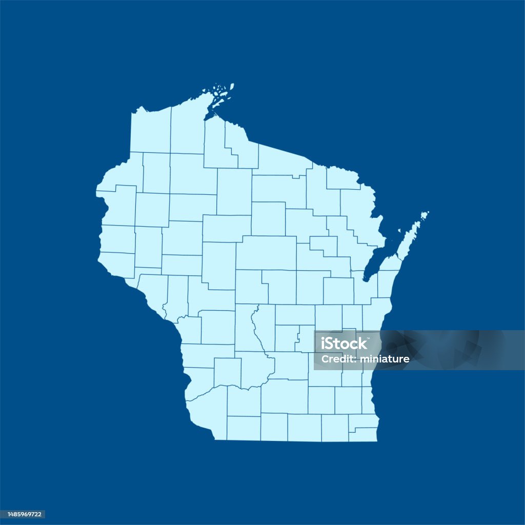 Wisconsin Country Wisconsin Map Stock Illustration - Download Image Now - Abstract ...