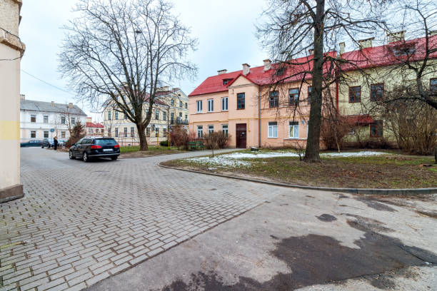 istock An old courtyard in Grodno, Belarus in early spring 1485972300