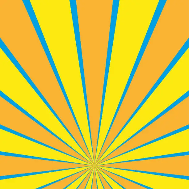 Vector illustration of orange yellow rays. Comic background. Vector illustration.