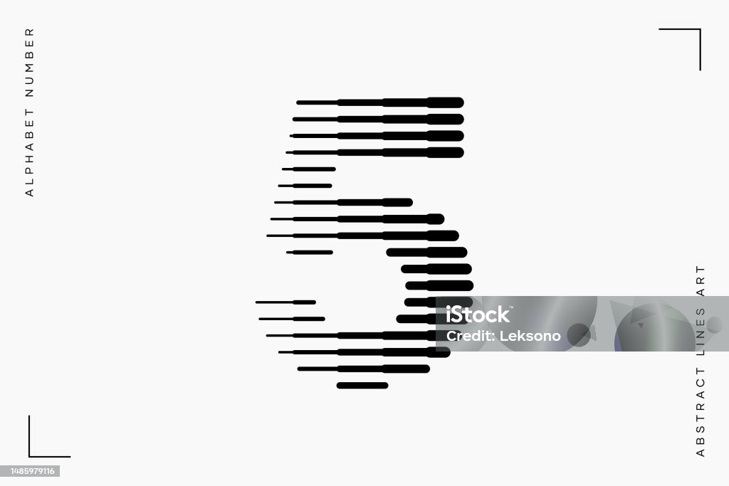 Vector Five Example Number Five 5 Lines Abstract Modern Art Vector Illustration Stock ...
