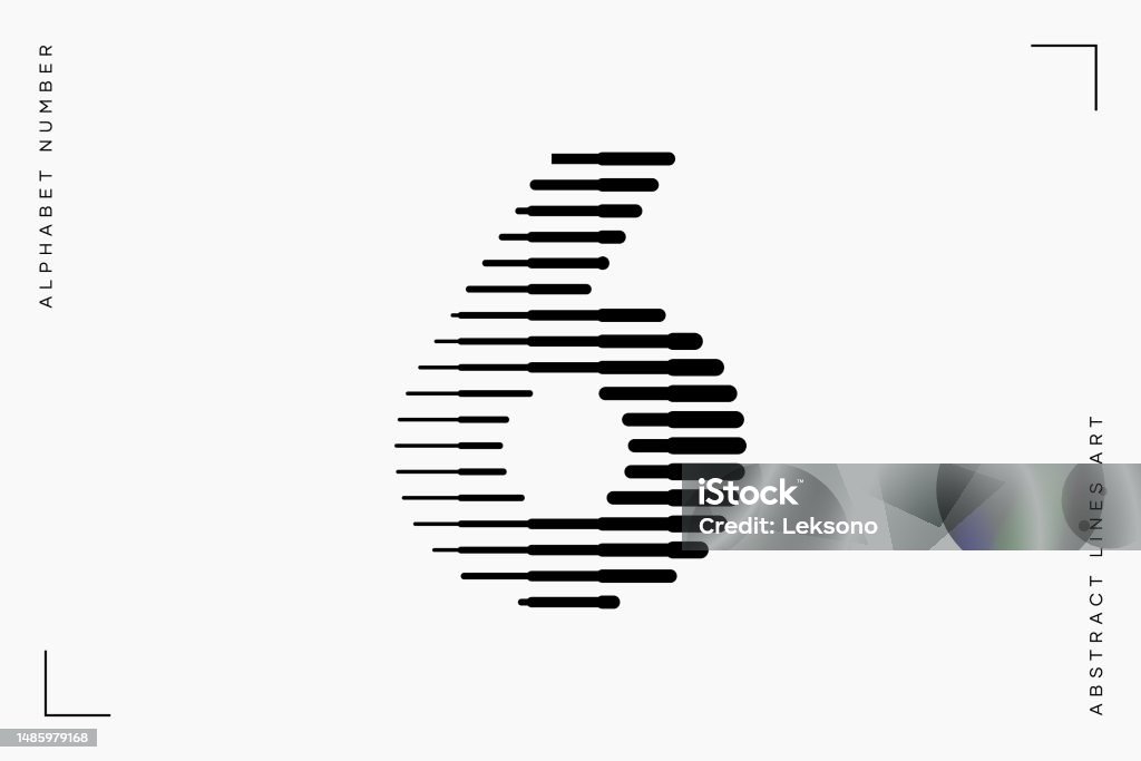 Vector Graphics Number 6 Number Six 6 Lines Abstract Modern Art Vector Illustration Stock ...
