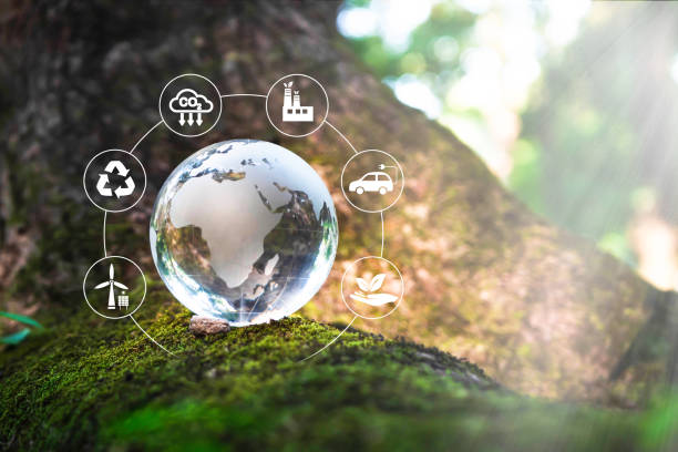 istock Reduce CO2 emission concept. Sustainable development and business based on renewable energy. Renewable energy-based green businesses can limit climate change and global warming. 1485980959