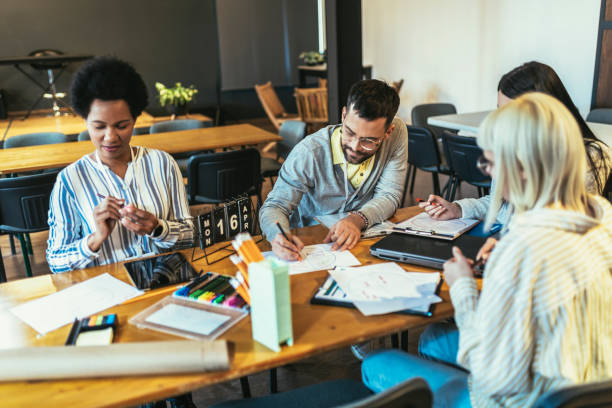 istock Business people on meeting in modern office. Brainstorming 1485983785