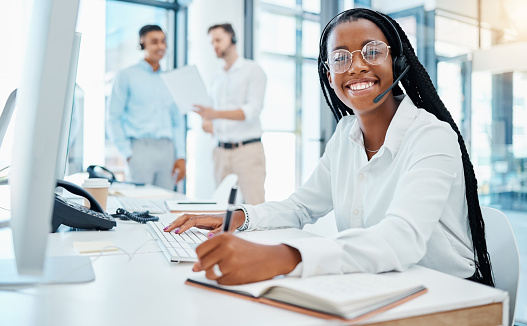 Call Note Agent Contact Us Crm And Online Support By Call Center Agent Writing Note And ...