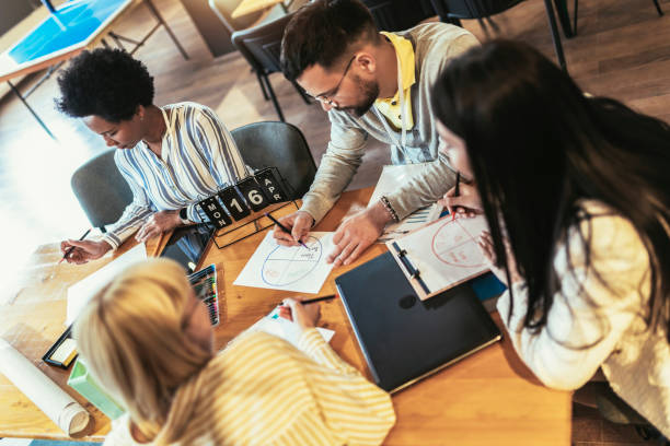 istock Business people on meeting in modern office. Brainstorming 1485985699