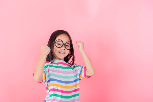 istock Image of Asian child posing on Pink background 1485987112