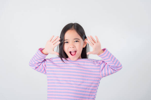 istock Image of Asian child posing on white  background 1485987448