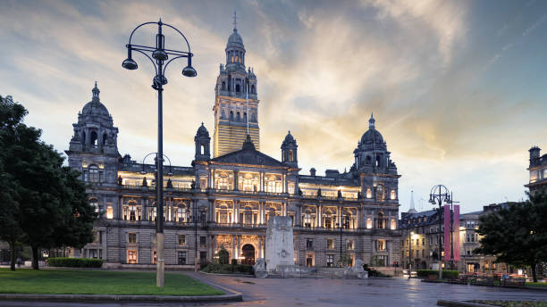 istock Glasgow City Chambers and George Square at dramatic sunrise, Scotland - UK 1485987500