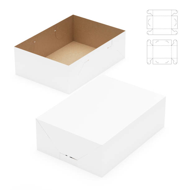 istock Lid and Tray Retail Box with Blueprint Drawing 1485987521