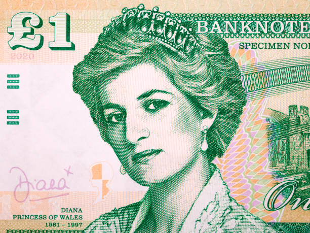 Princess Diana a portrait from money Princess Diana a portrait from money - pounds princess of wales stock pictures, royalty-free photos & images