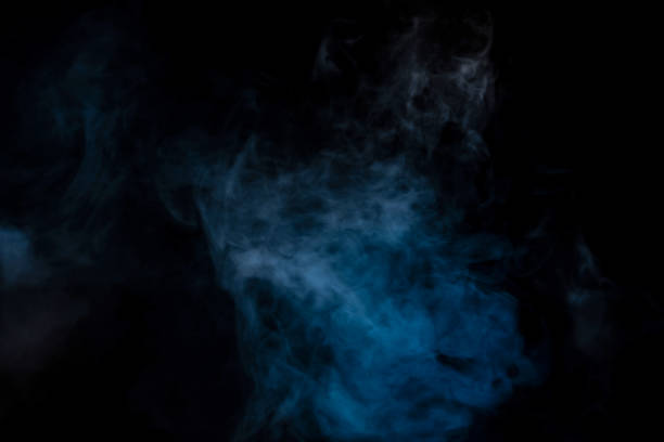 istock Blue and yellow steam on a black background. 1486004095