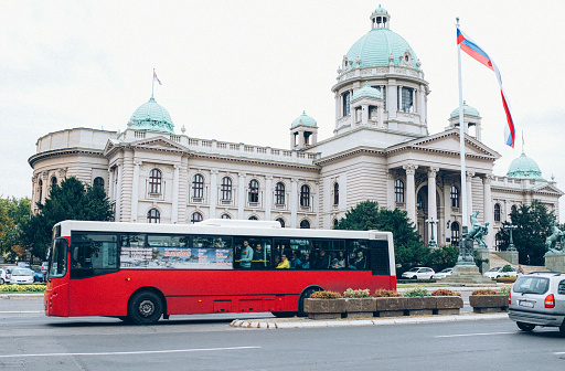 This image shows double-decker bus on the Mo Chit Bangkok bus terminal.