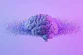 Artificial Intelligence technology with exploding brain