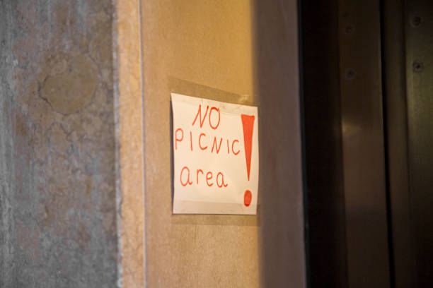 istock Sign outdoors that says - No Picnic Area. 1486006219