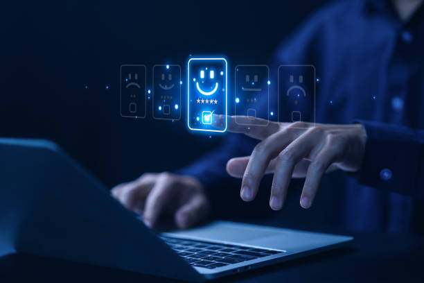 istock Check the five-star smiley face icon. customer reviews 1486007265