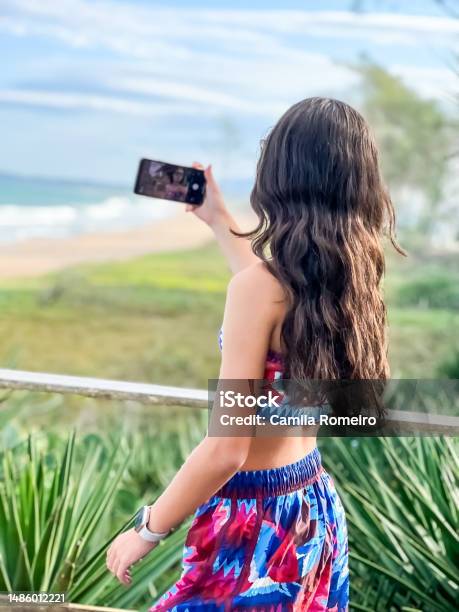 Taking Selfie Stock Photo - Download Image Now - 12-13 Years, Beach, Beautiful People