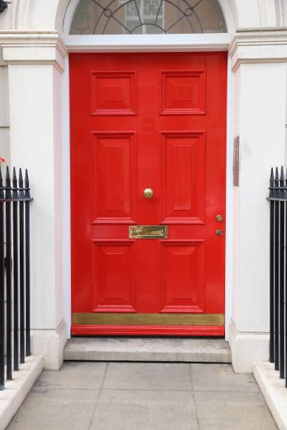 London, United Kingdom - beautiful Georgian front door.