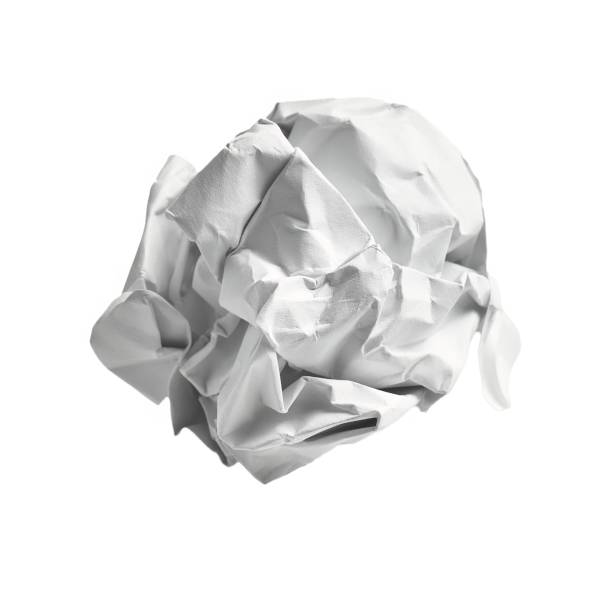 istock One white crumpled paper ball over isolated background 1486013447