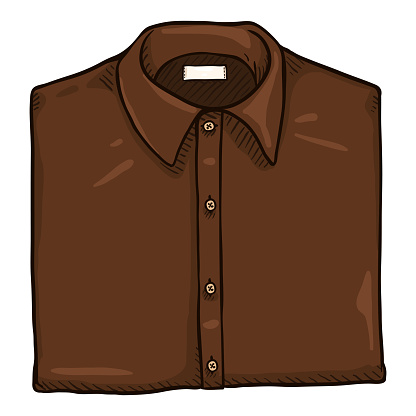 Vector Cartoon Folded Brown Classic Men Shirt
