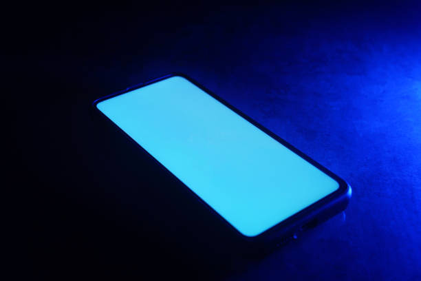 istock Mobile Phone Template Mockup Isolated on dark background. 1486018529