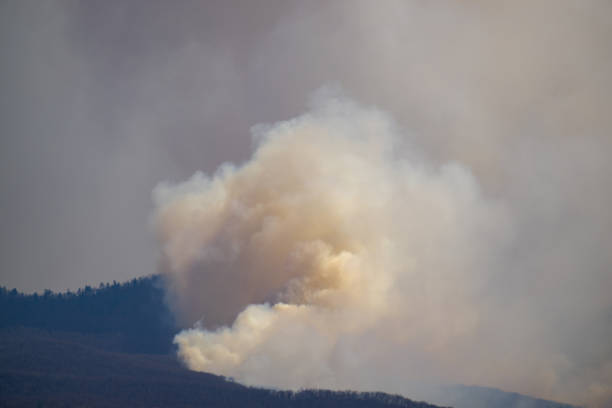 smoke from a fire in the mountains