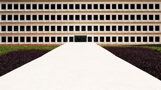 The exterior of the Courts of Account building in Brasilia, Brazil