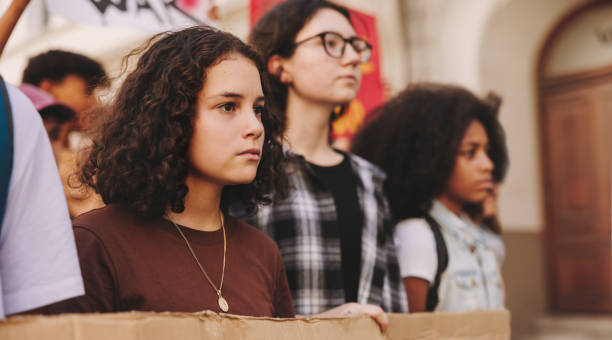 istock Young people holding a peace protest in the city 1486029240