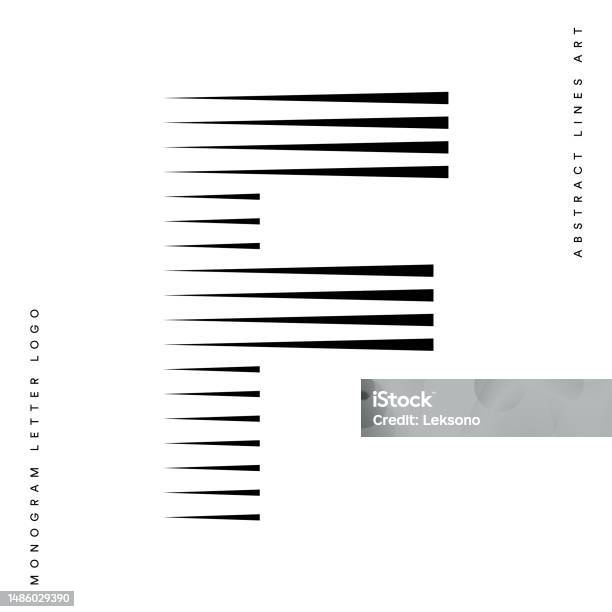 Monogram Letter F Lines Abstract Modern Art Vector Illustration Stock ...