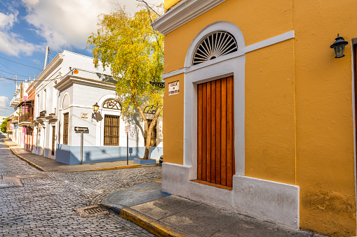 San Sebastian street with colorful houses at Old San Juan, Puerto Rico