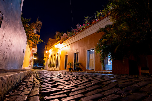 Streets at Old San Juan at night, Puerto Rico