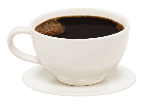 istock White cup of black coffee isolated. 1486030625