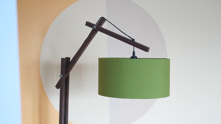 a lamp in home against white wall