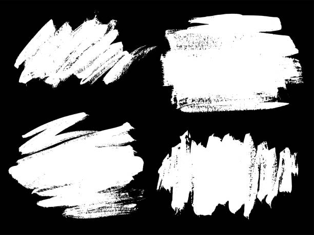 illustrazioni stock, clip art, cartoni animati e icone di tendenza di collezione di banner vettoriali grunge gessati disegnati a mano elementi di design artistico, scatole, cornici per testo. - brush
