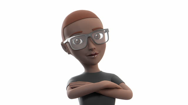 Animated portrait of an online avatar, white background