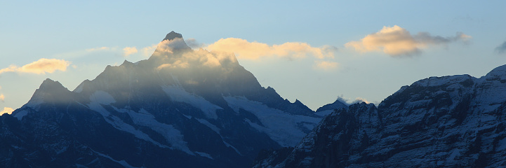 Mount Schreckhorn at sunset, Grindelwald.