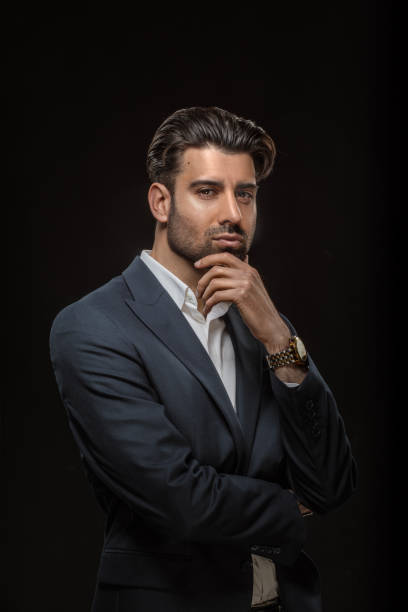 istock Handsome elegant male posing for studio portrait 1486043917
