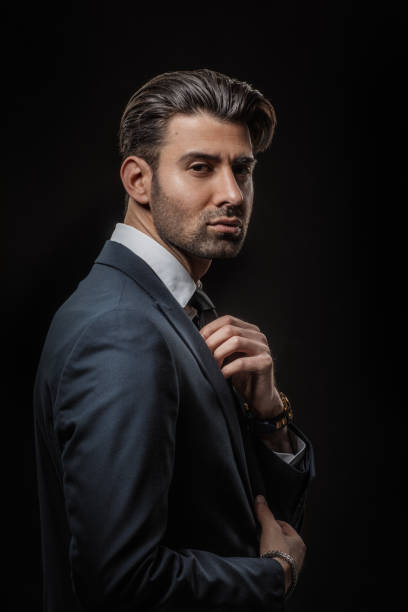 istock Handsome elegant male posing for studio portrait 1486044079