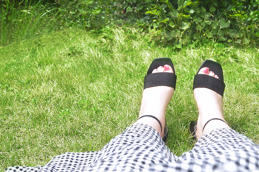 Woman Sitting on the Lawn/ Image for Summer