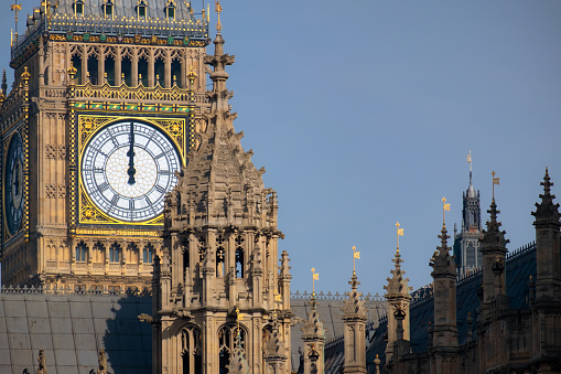 London, UK - February 12, 2023: Houses of the British Parliament and Big Ben, London