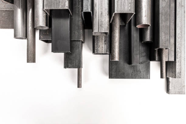 metal profiles of various sizes and shapes on a white background