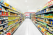 A Supermarket Aisle Filled With Food Items