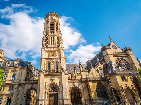 The historic Saint-Germain-l'Auxerrois Gothic style church in Paris, France