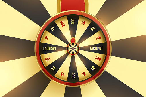 Jackpot fortune wheel background Illustration. Concept of risk, luck, gambling.