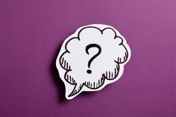 istock Question mark speech bubble of business concept on purple background. 1486057474