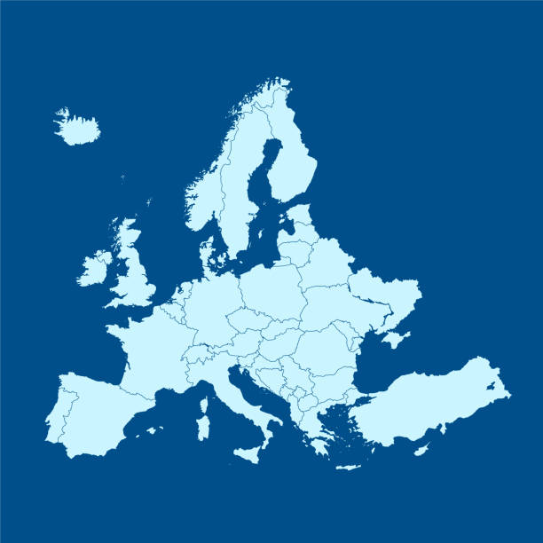 mapa europy - europa stock illustrations