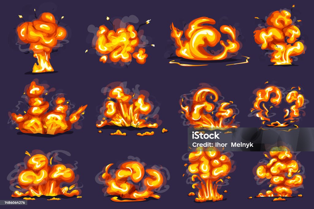 Explosion Animation Ref Fireexplosionuianimation Stock Illustration - Download Image Now ...