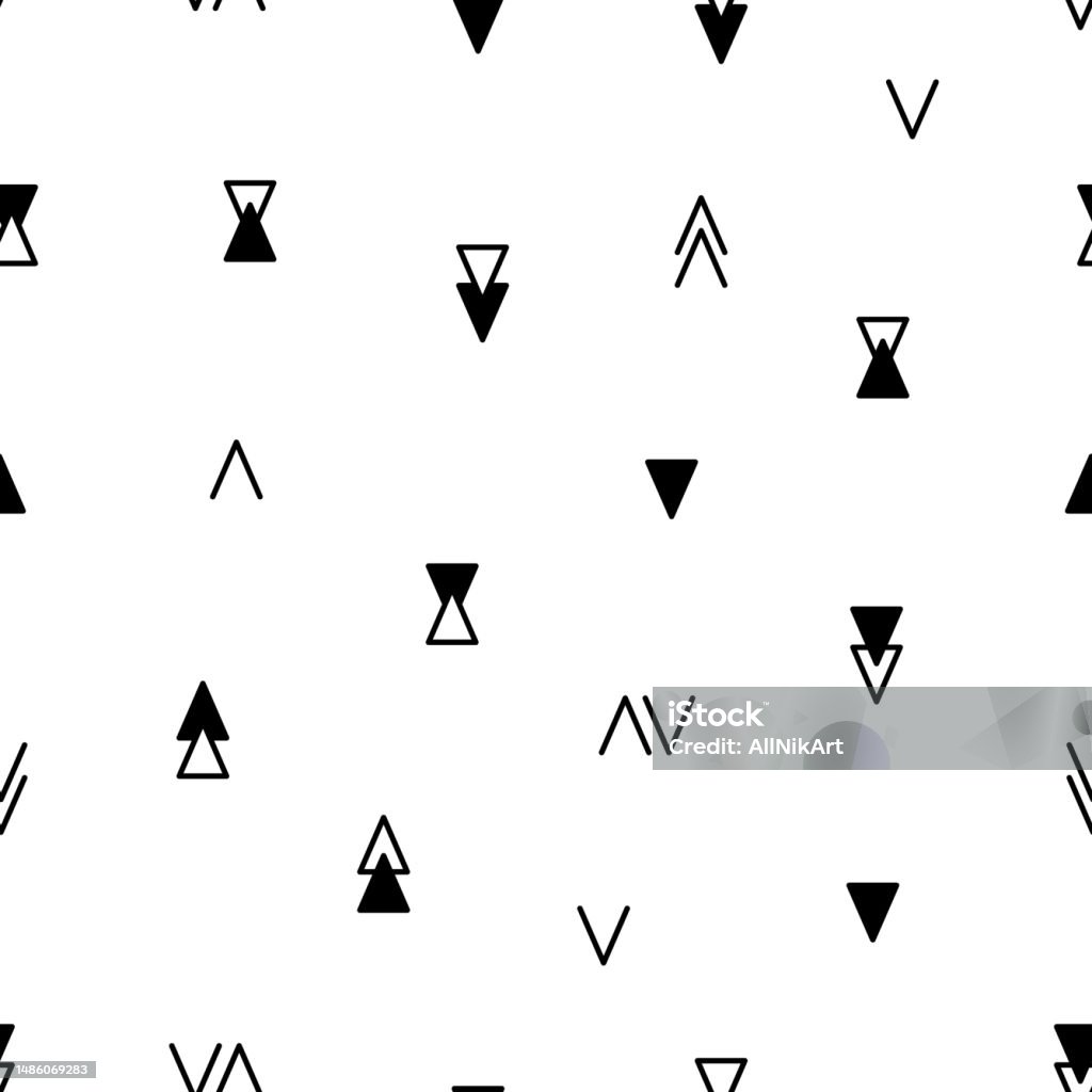 Triangle With Check Block Pattern Double Triangles And Check Marks Boho Herringbone Pattern Abstract ...