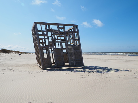 beach in Ventspils, Latvia:  modern art and travel destinations
