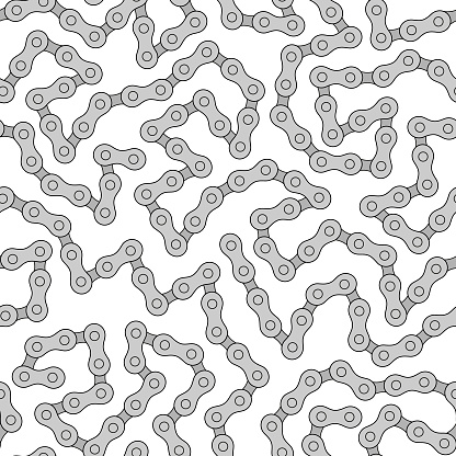 Seamless pattern with bicycle chain. Monochrome vector illustration.